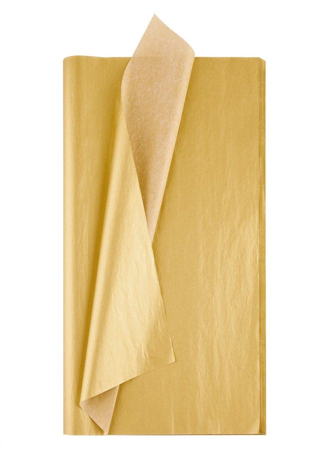 MIAHART 50 Sheets Metallic Gold Tissue 20X14 Inch Gift Wrap Paper Bulk Gift Wrapping Accessory Wrap for Wedding Birthday Party Favor Decor DIY Fringes Shredded Fill Confetti (Gold) - Image 1